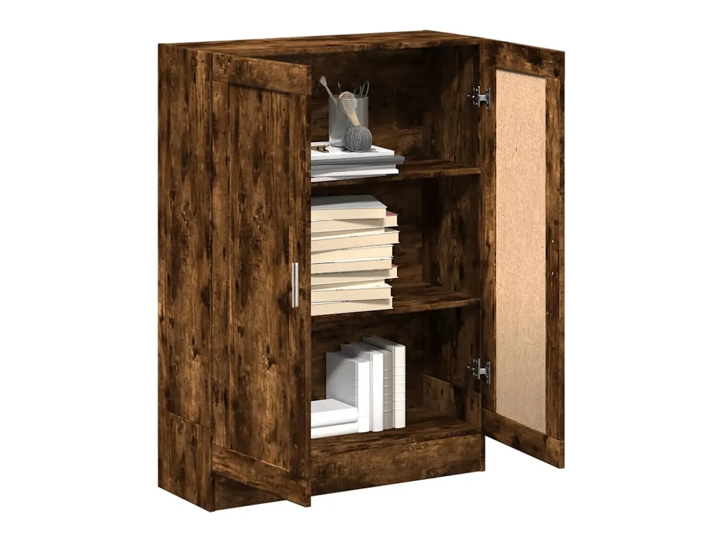 Armario libros madera de ingeniería roble humo 82,5x30,5x115 cm