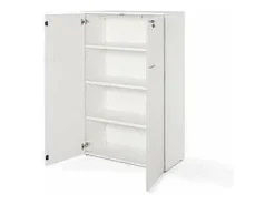 Armario mediano con puertas para oficina o estudio blanco. 141 cm(alto)93 cm(ancho)42.5 cm