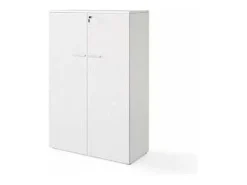 Armario mediano con puertas para oficina o estudio blanco. 141 cm(alto)93 cm(ancho)42.5 cm