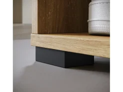 Armario moderno 90 cm armario de entrada con espejo estantes y barra mate artisan grafito negro
