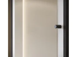 Armario moderno 90 cm armario de entrada con espejo estantes y barra mate matera blanco