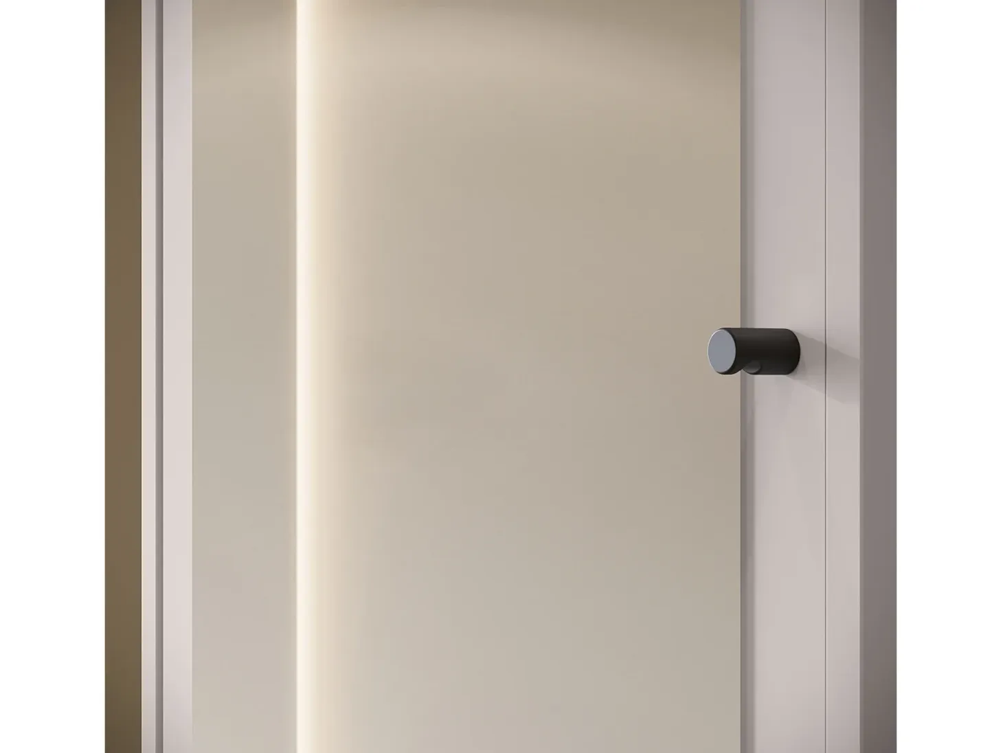 Armario moderno 90 cm armario de entrada con espejo estantes y barra mate beige cachemira