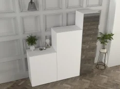 Armario modular con 1 espejo y 3 puertas blanco - TELEZA