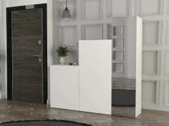 Armario modular con 1 espejo y 3 puertas blanco - TELEZA