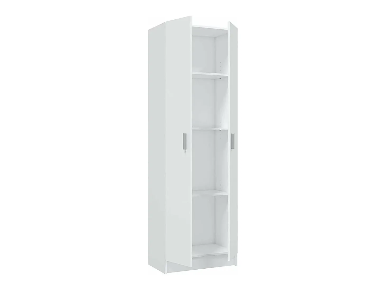 Armario multiusos Milan en acabado blanco de 2 puertas y 3 estantes 58.5 cm(ancho) 180 cm(