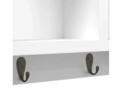 Armario para llaves blanco contrachapada y acero 40x8,5x20 cm