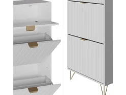 Armario para zapatos blanco 60x23.5x145 helge