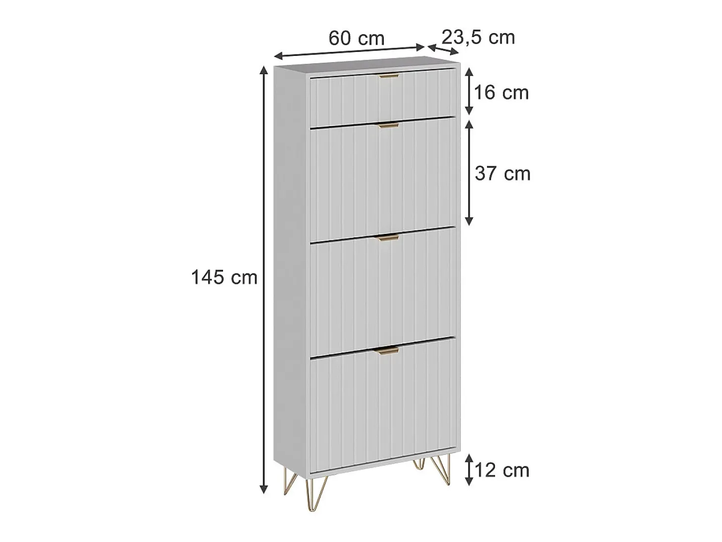Armario para zapatos blanco 60x23.5x145 helge