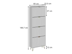 Armario para zapatos blanco 60x23.5x166.7 helge