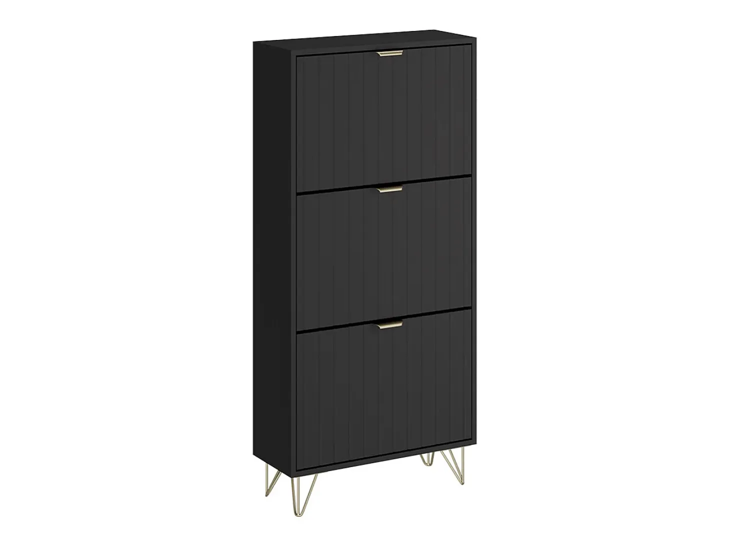 Armario para zapatos negro 60x23.5x128.5 helge