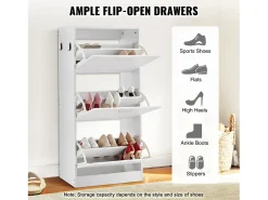 Armario para Zapatos SucceBuy con 3 Cajones Plegables, Organizador de Almacenamiento para Entrada