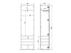 Armario recibidor Artom 2 puertas diseño cristal gris