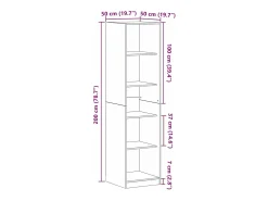 Armario Roble negro 50 x 50 x 200 cm Madera contrachapada