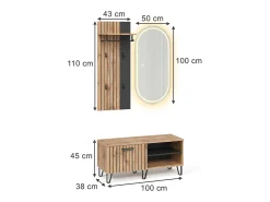 Armario roble wotan 100x38x100 amber
