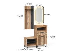 Armario roble wotan 100x38x100 amber
