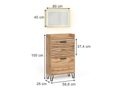 Armario roble wotan 59.8x25x100 amber