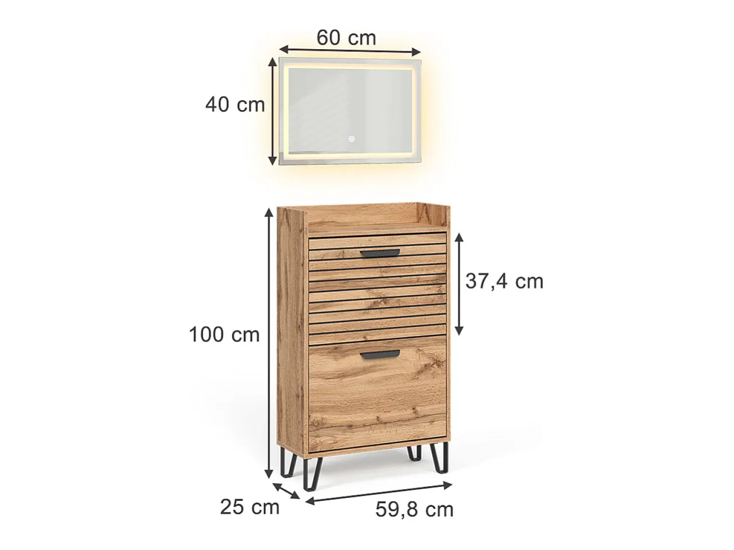 Armario roble wotan 59.8x25x100 amber