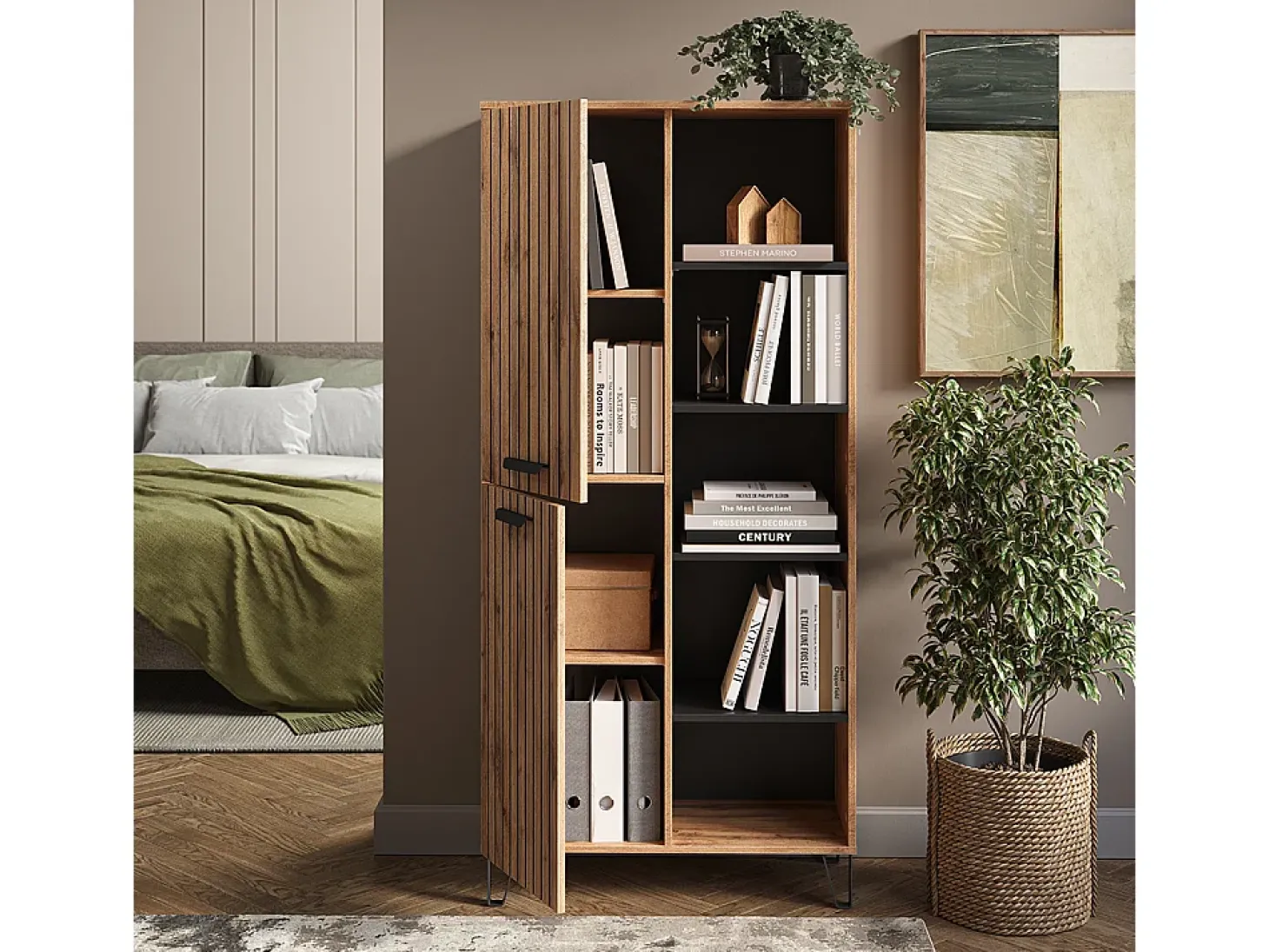 Armario roble wotan 80x38x172 amber