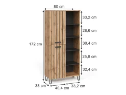 Armario roble wotan 80x38x172 amber