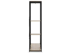 Armario vestidor Jana 3 estantes 2 Barras, Color Roble/Negro