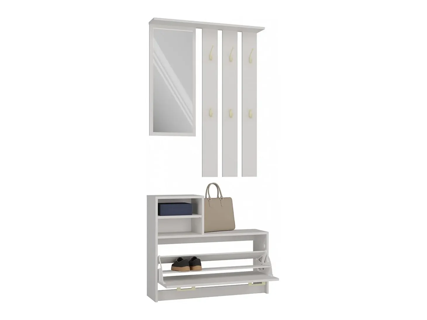 Armario Zapatero Color Cachemira de 85x180x24 cm – Diseño Moderno y Estrecho para Recibidor o Pasillo