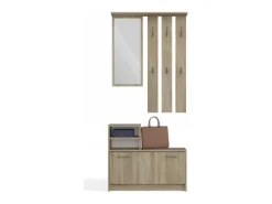 Armario Zapatero Color Roble Sonoma de 85x180x24 cm – Diseño Moderno y Estrecho para Recibidor o Pasillo