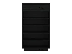 Armario zapatero de madera maciza de pino negro 60x34x105 cm ES920189