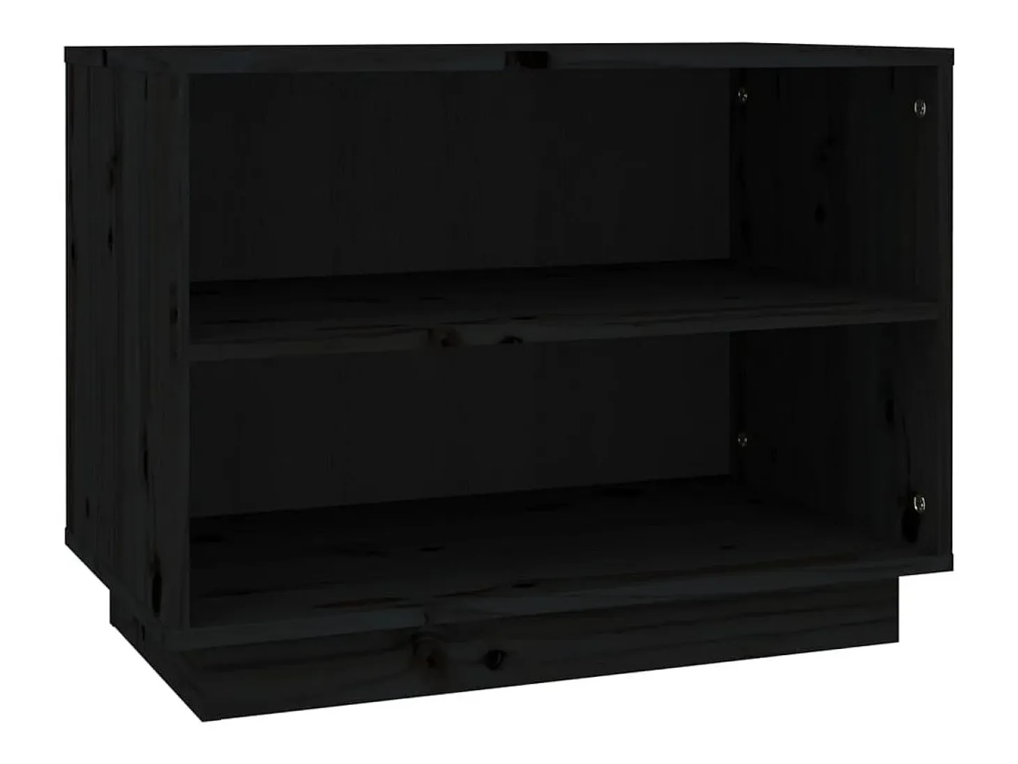 Armario zapatero de madera maciza de pino negro 60x34x45 cm ES563648