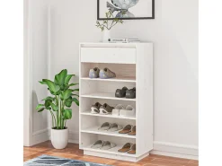 Armario zapatero de madera maciza de pino 60x34x105 cm ES964030