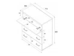 Armario zapatero en roble Sonoma 71x82,9x35 cm – mueble de almacenamiento con 4 estantes