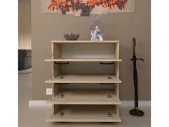 Armario zapatero en roble Sonoma 71x82,9x35 cm – mueble de almacenamiento con 4 estantes