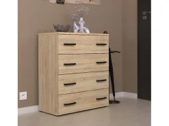 Armario zapatero en roble Sonoma 71x82,9x35 cm – mueble de almacenamiento con 4 estantes