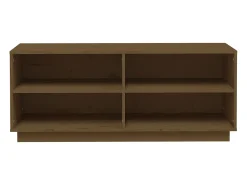 Armario zapatero madera maciza de pino marrón miel 110x34x45 cm ES479311
