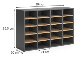 Armario zapatero roble dorado 104x33x65.5 lysander