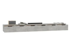 Armarios de pared 2 piezas Gris hormigón 102x30x20cm Madera de ingeniería