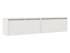 Armarios de pared 2 uds Blanco 80x30x35 cm Madera maciza de pino
