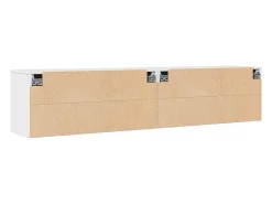 Armarios de pared 2 uds Blanco 80x30x35 cm Madera maciza de pino