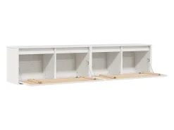 Armarios de pared 2 uds Blanco 80x30x35 cm Madera maciza de pino