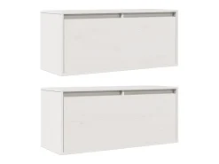 Armarios de pared 2 uds Blanco 80x30x35 cm Madera maciza de pino