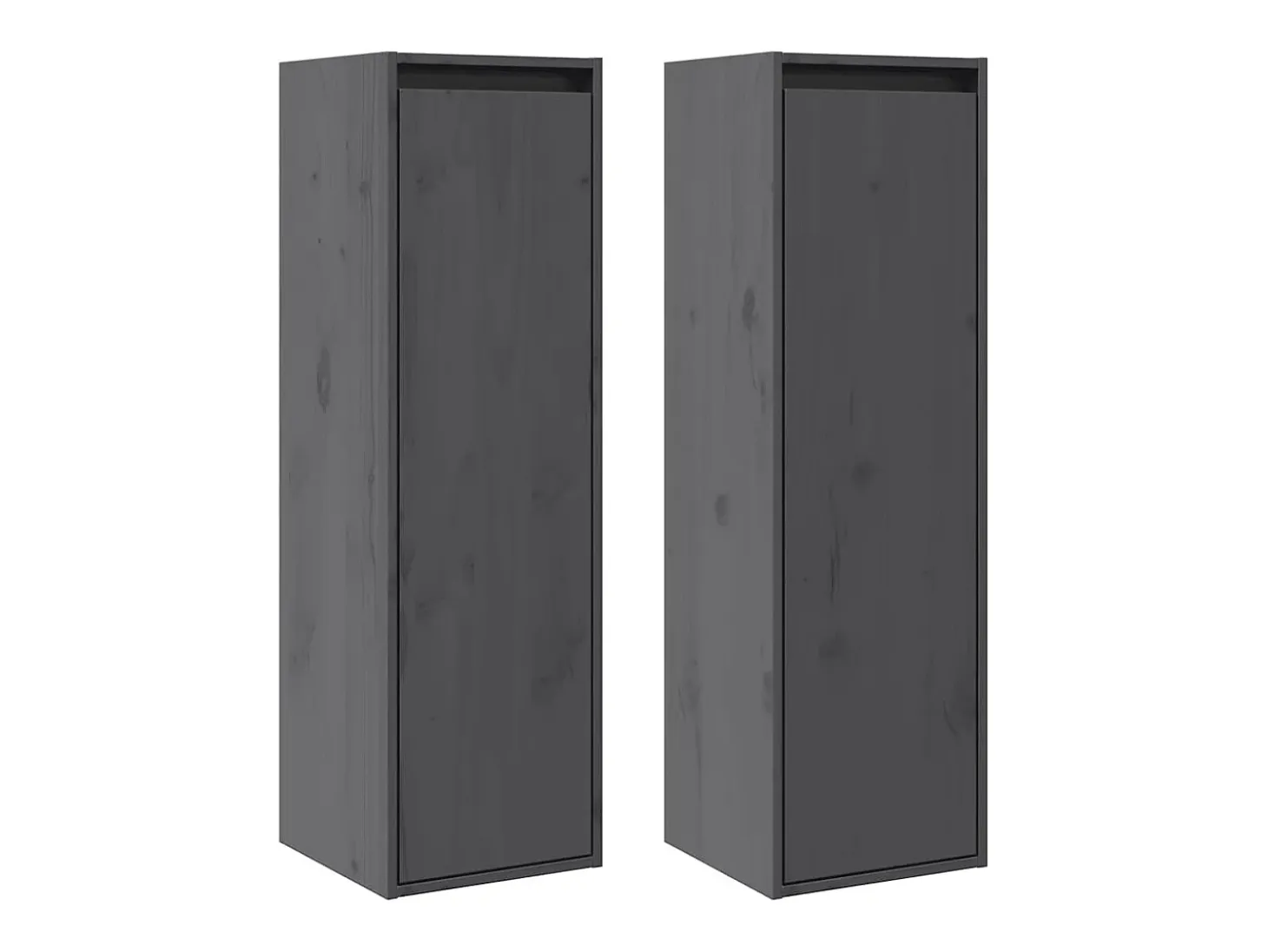 Armarios de pared 2 uds Gris 30x30x100 cm Madera maciza de pino