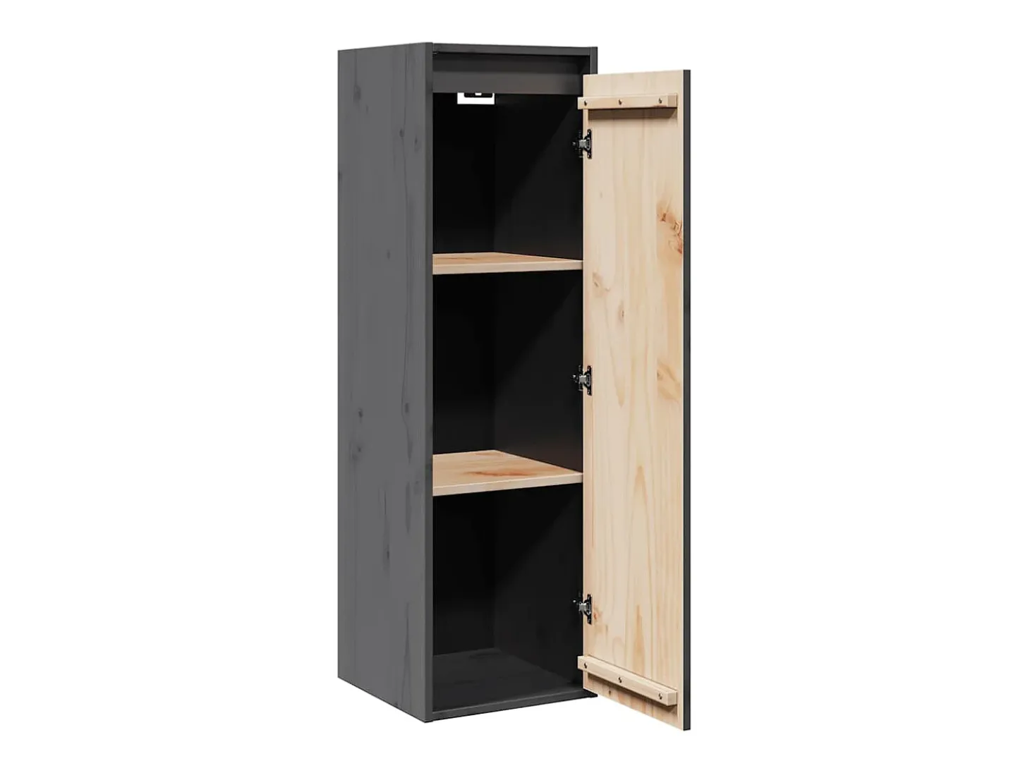 Armarios de pared 2 uds Gris 30x30x100 cm Madera maciza de pino