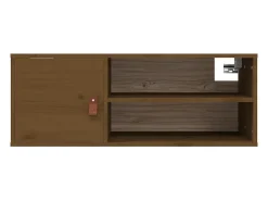 Armarios de pared 2 uds Marrón miel 80x30x30 cm Madera maciza de pino