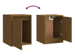 Armarios de pared 2 uds Marrón miel 30x30x40 cm Pino macizo