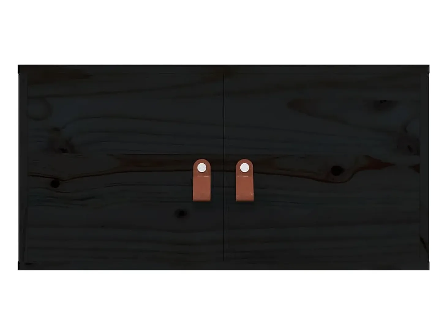 Armarios de pared 2 uds Negro 60x30x30 cm Madera maciza de pino