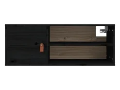 Armarios de pared 2 uds Negro 80x30x30 cm Madera maciza de pino