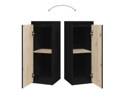 Armarios de pared 2 uds Negro 30x30x80 cm Madera maciza de pino
