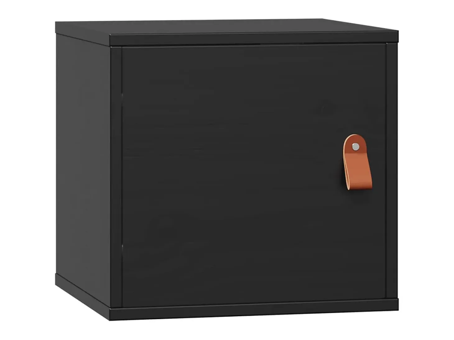 Armarios de pared 2 uds Negro 31,5x30x30 cm Madera maciza de pino