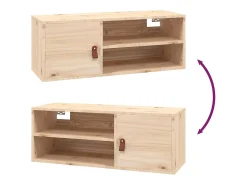 Armarios de pared 2 uds 80x30x30 cm Madera maciza de pino