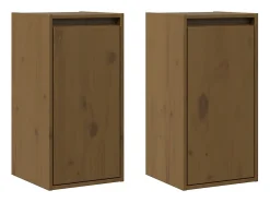 armarios de pared marrón miel de 30 x 30 x 60 cm de madera maciza de pino.