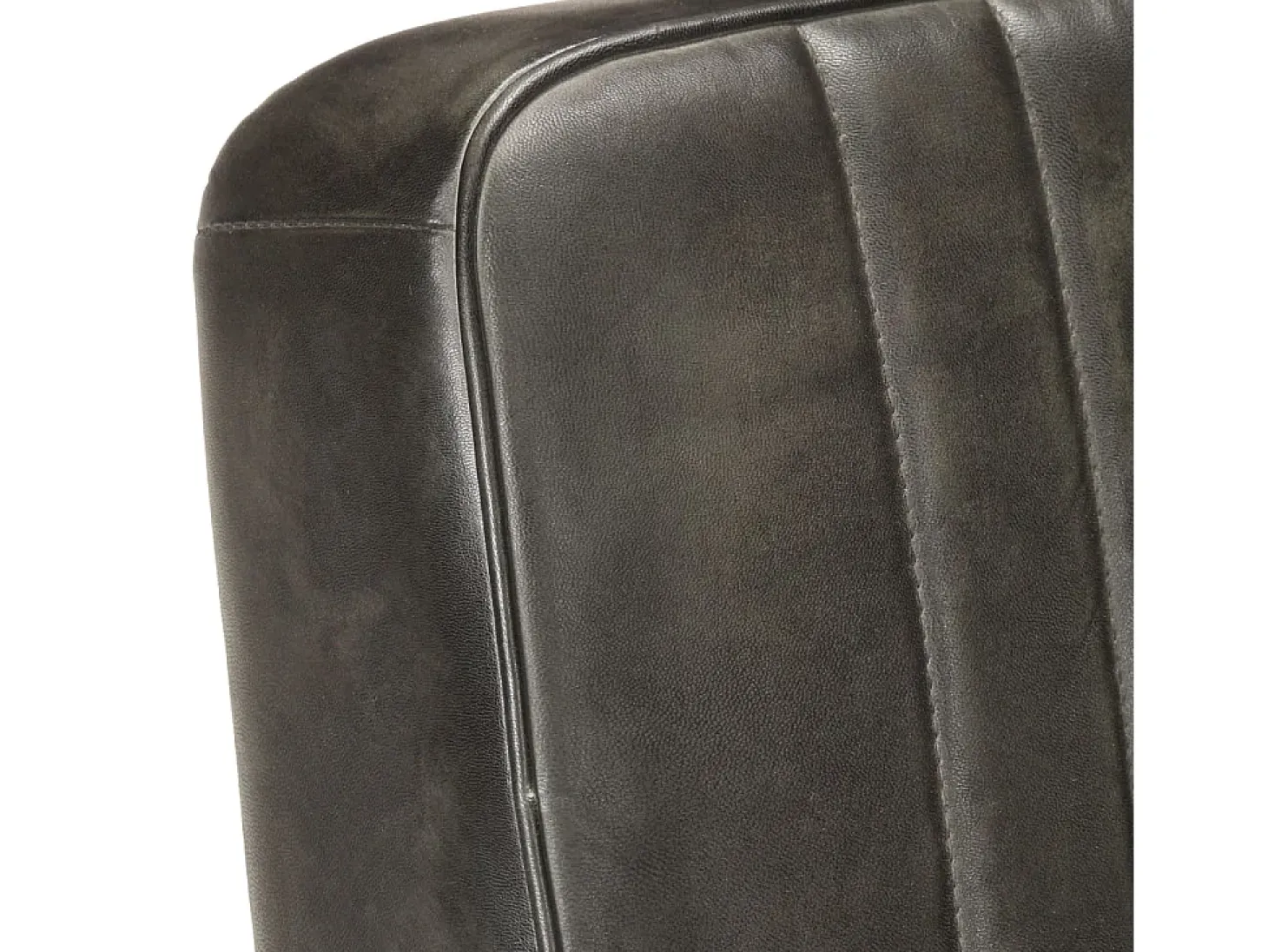 Armel Sillón voladizo cuero auténtico gris envejecido